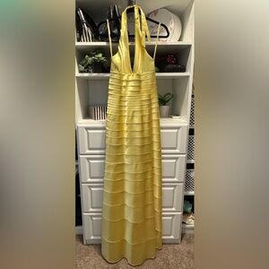 BCBG Yellow Tiered Gown